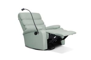 Furniture: OLIVIO 360° Swivel Manual Recliner Lounge Chair With Mobile Holder (Orange)