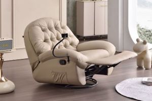 BAVA 360° Swivel Power Recliner Lounge Chair with Mobile Holder (Mint Green)