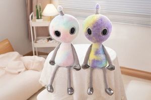 ALIEN Teddy Fabric Plush Cushion (Pink/Purple)