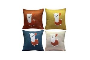 ALPACA Small/Big Plush Cushion (White/Brown)