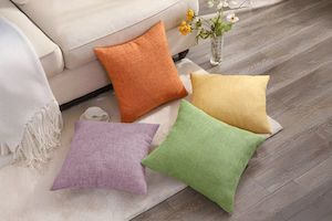 COLOURFUL Linen Cushion with Inner (45cm x 45cm)