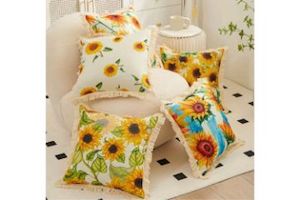 GOLDEN Leaf Fringe Trim Cushions with Inner (45x45cm)