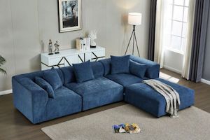 Furniture: BARI Memory Foam Fabric Modular Sofa