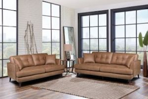 BARRET Sectional Air Leather Sofa (Brown)