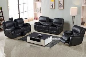 PASADENA Reclining Sofa Range in Air Leather (Grey)