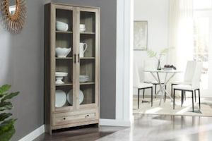 OTLEY Accent Corner Display Cabinet (White)