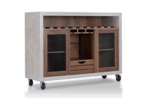 RALYNA Wine Cabinet / Kitchen Island (Black)