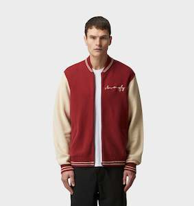 Knit Varsity - Burgundy/Off White