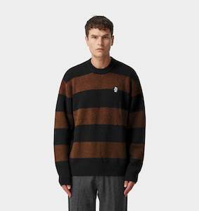 Stripe Edmund Sweater - Black/Brown