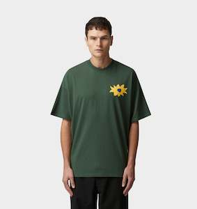 Clothing: Abstract Floral Box Tee - Forest Green