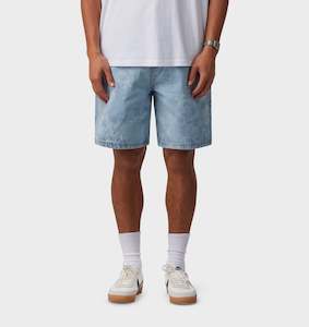 Clothing: Floral Clean Carpenter Short - Light Vintage Blue