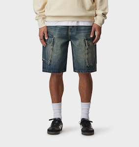 Clothing: Bronson Cargo Short - Aged Indigo