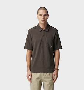 Waffle Polo Shirt - Burnt Olive