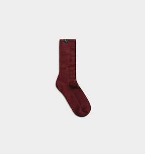 Clothing: Waffle Sock - Burgundy