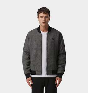 Victor Wool Bomber - Charcoal Houndstooth