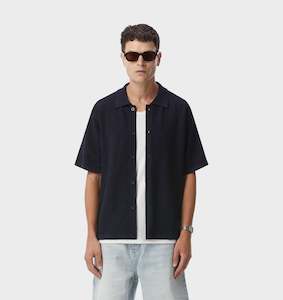 Jasper Knit SS Shirt - Navy