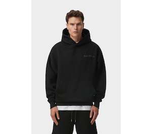 Clothing: Textured Box Hood - Black