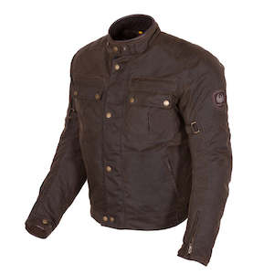 Motorcycle Jackets Heritage Waxed: Merlin Barton II Traditional Wax Jacket Brown