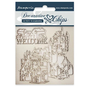 Stamperia Decorative Chips 14 X 14cm Welcome - Scb31