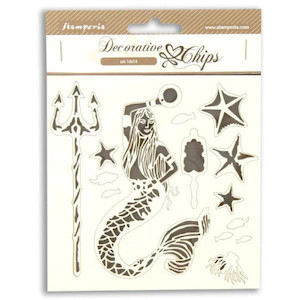 Stamperia Decorative Chip 14x14cm Song of Sea Mermaid