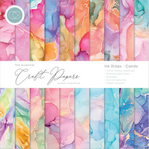 Craft Consortium Double-Sided Paper Pad Ink Drops Candy 12X12 30Pkg