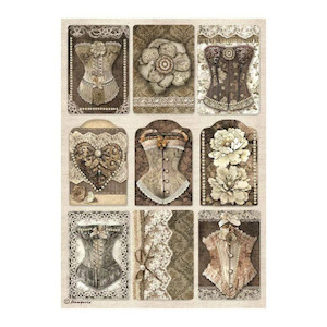 Stamperia Rice Paper Sheet A4 Old Corset Lace