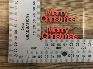 Red Merry Christmas Set of Two Chipboard