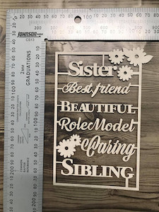 Sisters Words Set Chipboard