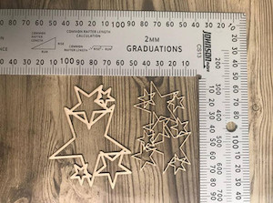 Mini Stars Texture Pattern Set of 2 Chipboard