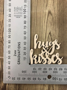 Hugs & Kisses Word Chipboard