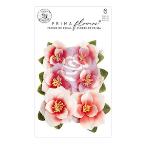 Prima Marketing Mulberry Paper Flowers- Blushing Magnolia Rouge