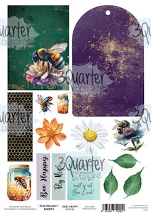 3Quarter Designs Bee Happy - Mini Project Sheet