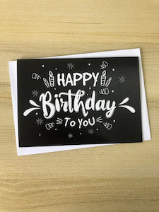 Happy Birthday To you Card Black