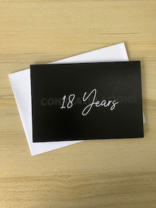 Congratulations 18 Years Card Black