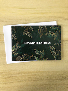 Storm Stationery Congratulations Green Gold Card