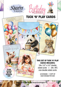 3Quarter Designs Birthday Wishes Tuck 'n' Play Cards