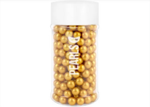 GoBake Sugar Pearls 7mm Pearl Gold - 80g