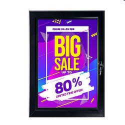 Black Outdoor Lockable Poster Frame A2