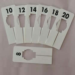 Rack Dividers White Rectangular Sizes 8 - 20 Set of 7