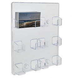 Wall Mounted  Clear 6 x Pocket Business Card Holder