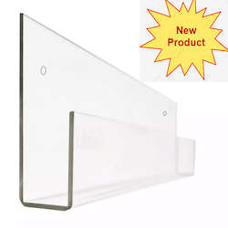 Wall Mounted 600mm Clear Acrylic U Fold Display Holder