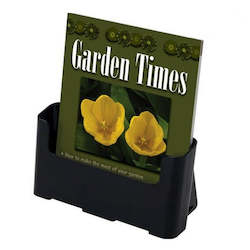 Recycled Black A4 Plastic Brochure Holder Single Tier