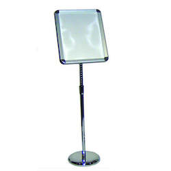 Chrome Snap Frame Floor Stand A3 Radius Corners - Portrait / Landscape