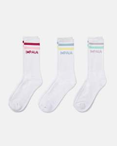 Impala Stripe Socks 3 Pack - Pastel