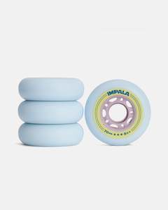 Impala Inline Skate Wheels (4-pack) - Sky Blue/Yellow