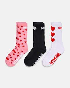 Impala Skate Socks 3 Pack - Falling Hearts