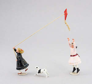 Toy manufacturing: TA07 Two girls with dog and kite