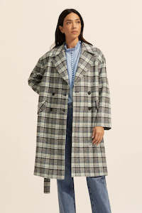 Pillar Coat - Green Check