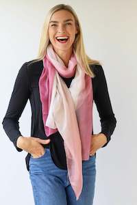 Lightweight Ombre Scarf -Pinks/Cream