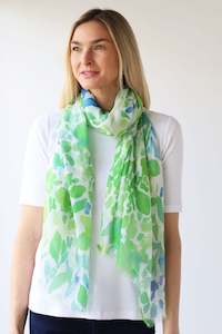 Lightweight Colour Burst Digital Print Scarf - Lime